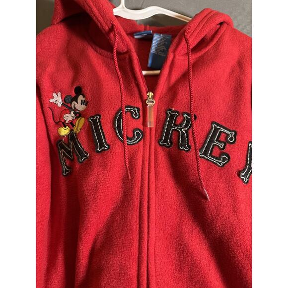 Disney Mickey Mouse Hoodie Womens Large Full Zip Fleece Jacket Embroidered - Picture 2 of 5